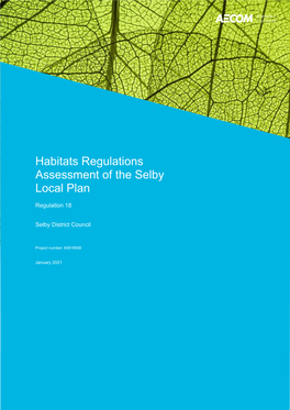 Habitats Regulations Assessment of the Selby Local Plan