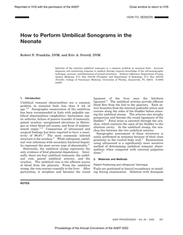 How to Perform Umbilical Sonograms in the Neonate