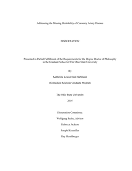 Addressing the Missing Heritability of Coronary Artery Disease