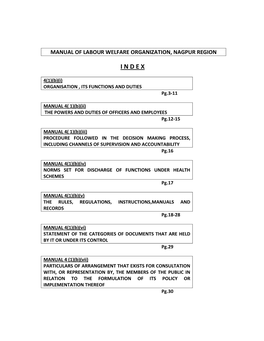 Manual of Labour Welfare Organization, Nagpur Region