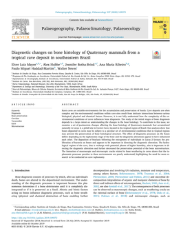 Diagenetic Changes on Bone Histology of Quaternary Mammals from A