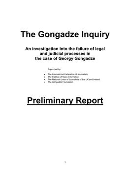 The Gongadze Inquiry Preliminary Report