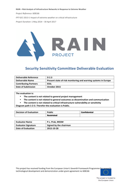 D 2.3 Present State of Risk Monitoring and Warning Systems