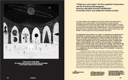 “Wilderness and Utopia”: on Post-Capitalist Urbanization and the Extraterrestrial Imaginary Interview with KIM STANLEY ROBINSON by DANIEL DAOU and MARIANO GOMEZ-LUQUE