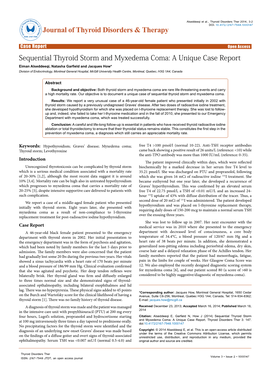 Sequential Thyroid Storm and Myxedema Coma: a Unique Case