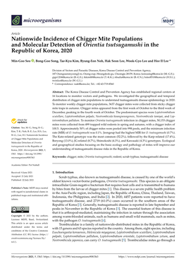 Nationwide Incidence of Chigger Mite Populations and Molecular Detection of Orientia Tsutsugamushi in the Republic of Korea, 2020