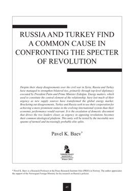 Russia and Turkey Find a Common Cause in Confronting the Specter of Revolution