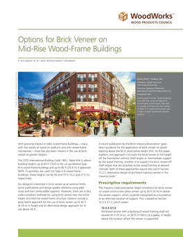 Options for Brick Veneer on Mid-Rise Wood-Frame Buildings