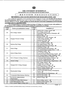 The University of Burdwan Revised