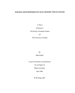 2.5 Main Memory Databases (MMDB)