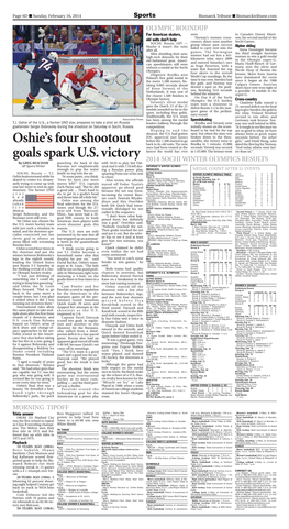 Oshie's Four Shootout Goals Spark U.S. Victory