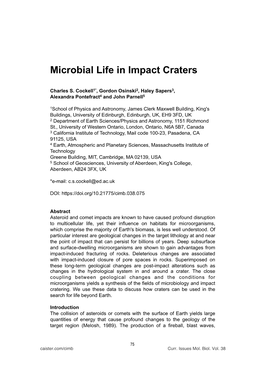 Microbial Life in Impact Craters