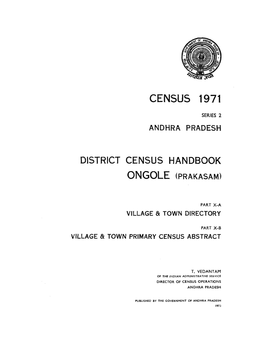 District Census Handbook, Ongole (Prakasam)