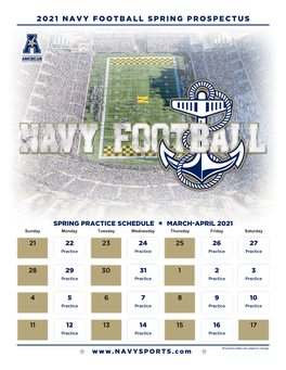 2021 Navy Football Spring Prospectus