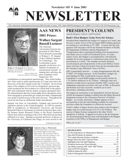 Newsletter 105 ª June 2001 NEWSLETTER