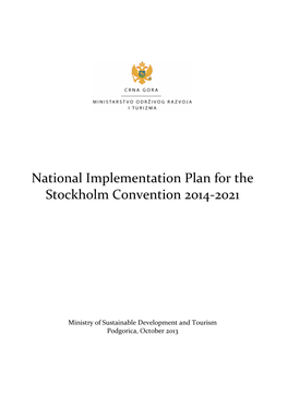 Nacionalni Plan Za Implementaciju Stocholmske Konvencije