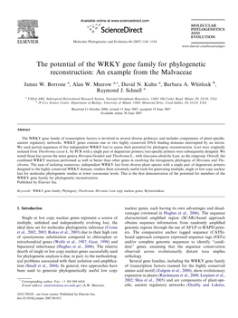 The Potential of the WRKY Gene Family for Phylogenetic Reconstruction: an Example from the Malvaceae