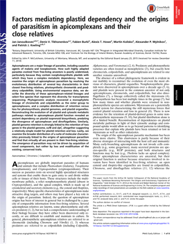 Factors Mediating Plastid Dependency and the Origins of Parasitism In