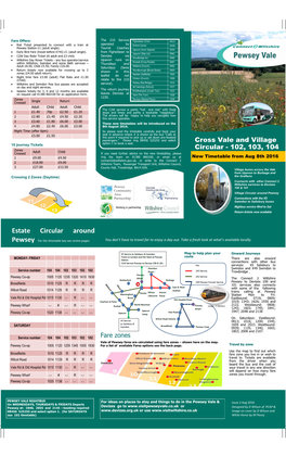 Pewsey Vale Rushall (Cross Roads) 0947 Within Wiltshire, Swindon and Some Bath Services – Thursdays and Adult £8.50; Child £5.50; Family £20.00