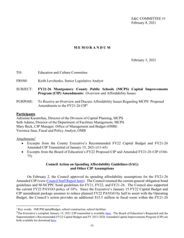 1- E&C COMMITTEE #1 February 8, 2021