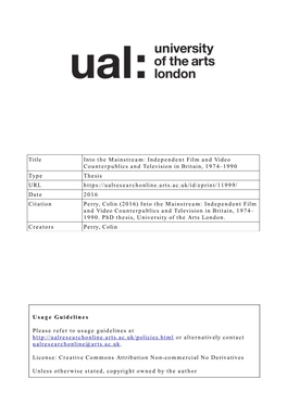 Into the Mainstream: Independent Film and Video Counterpublics and Television in Britain, 1974–1990