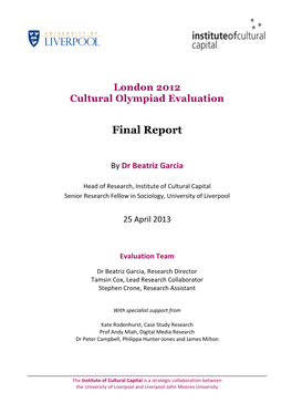 London 2012 Cultural Olympiad Evaluation