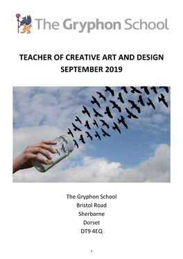 Teacher of Creative Art and Design September 2019