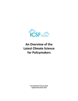 An Overview of the Latest Climate Science for Policymakers