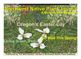 Northwest Native Plant Journal Oregon's Easter Lily