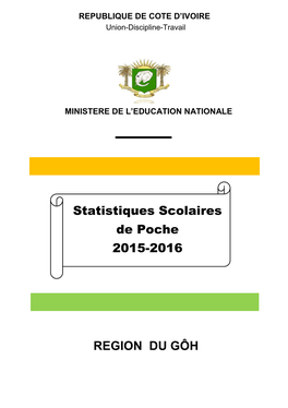 REGION DU GÔH Statistiques Scolaires De Poche 2015-2016