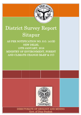 District Survey Repor Sita District Survey Report Sitapur
