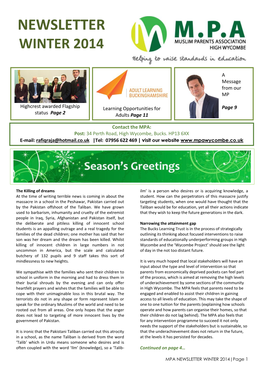 Newsletter Winter 2014