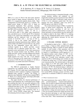 Pbfa Z: a 55 Tw/4.5 Mj Electrical Generator* R