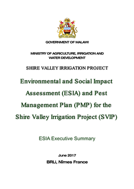 For the Shire Valley Irrigation Project (SVIP)