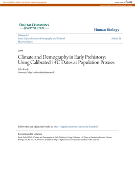 Using Calibrated 14C Dates As Population Proxies Felix Riede University College London, Farkfr@Hum.Au.Dk