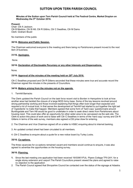 Sutton Upon Tern Parish Council