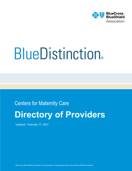 For Maternity Care Directory of Providers