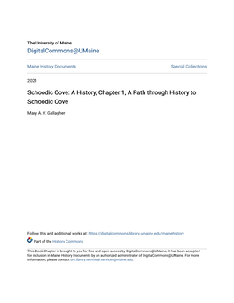 A History, Chapter 1, a Path Through History to Schoodic Cove