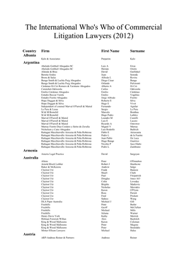 The International Who's Who of Commercial Litigation Lawyers (2012)