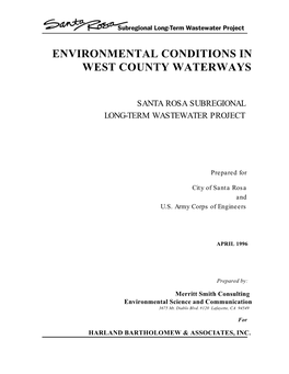 Environmental Conditions in West County Waterways