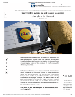 Comment Le Succès De Lidl Inspire Les Autres Champions Du Discount