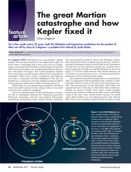 The Great Martian Catastrophe and How Kepler Fixed It