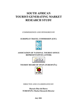 South African Tourist-Generating Market Research Study