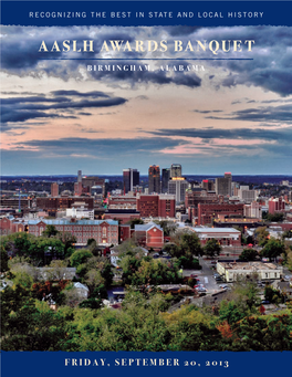 AASLH Salt Lake Awards Banquet Program