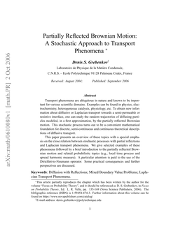 Partially Reflected Brownian Motion: a Stochastic Approach to Transport