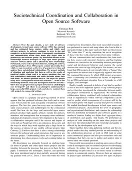 Sociotechnical Coordination and Collaboration in Open Source Software