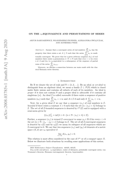 Arxiv:2008.03785V1 [Math.FA]