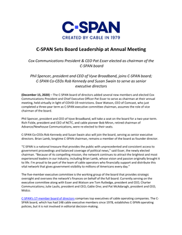 C-SPAN Sets Board Leadership at Annual Meeting