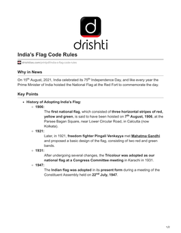 India's Flag Code Rules