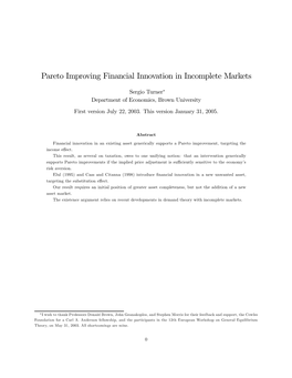 Pareto Improving Financial Innovation in Incomplete Markets